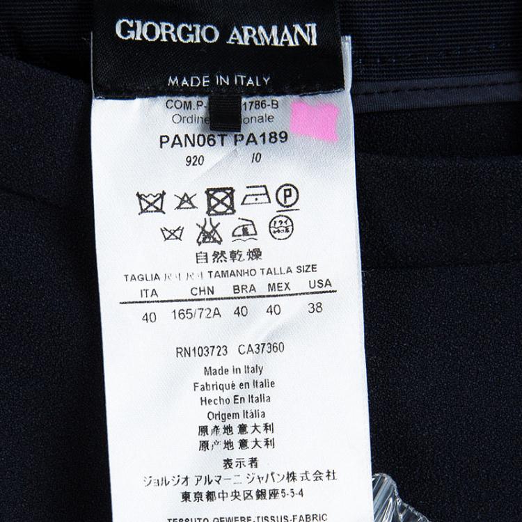 Pre Owned Giorgio Armani Navy Blue Front Pleat Detail Maxi Skirt S 