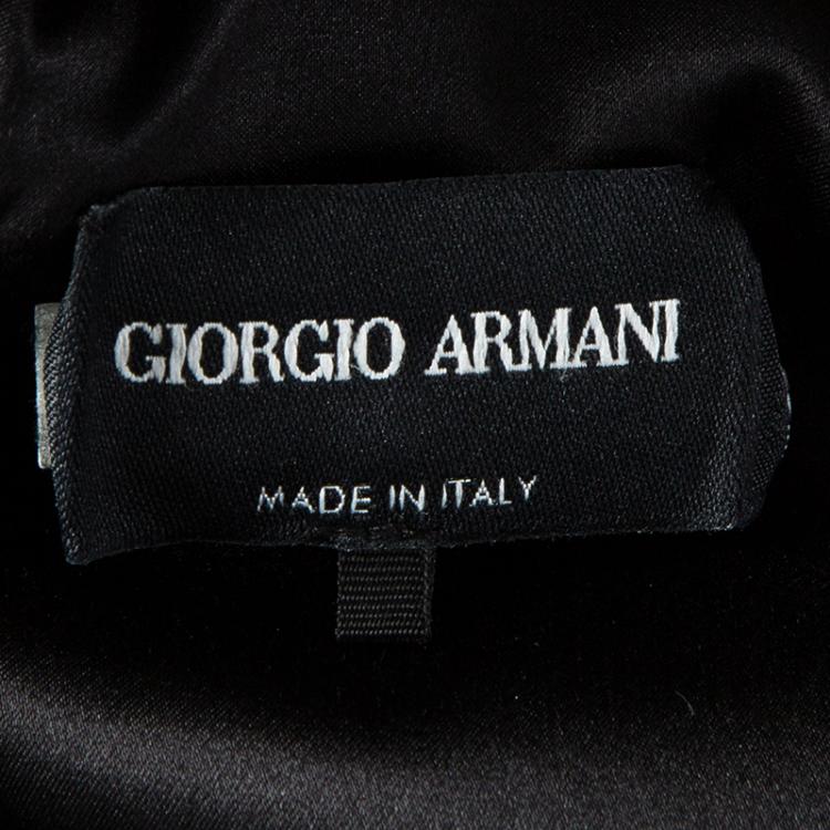 Pre Owned Giorgio Armani Black Velvet Embellished Sleeveless Dress M