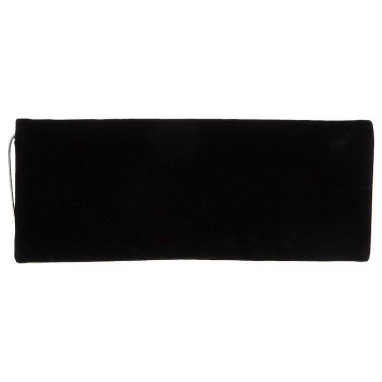 Pre Owned Giorgio Armani Black Velvet/Satin Bow Clutch