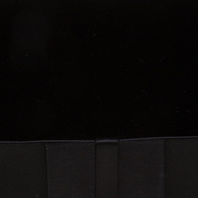 Pre Owned Giorgio Armani Black Velvet/Satin Bow Clutch