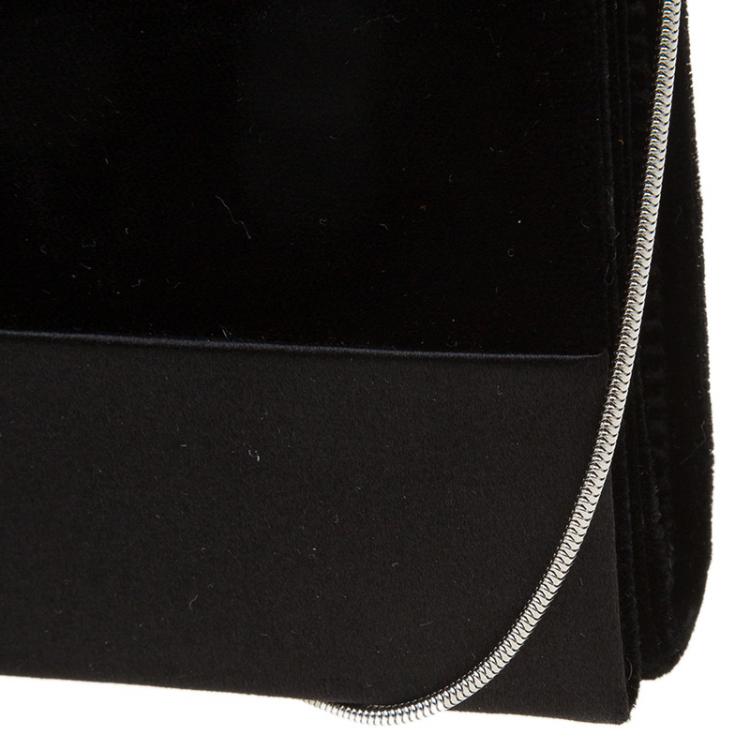 Pre Owned Giorgio Armani Black Velvet/Satin Bow Clutch