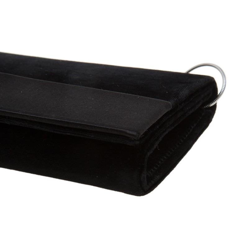 Pre Owned Giorgio Armani Black Velvet/Satin Bow Clutch