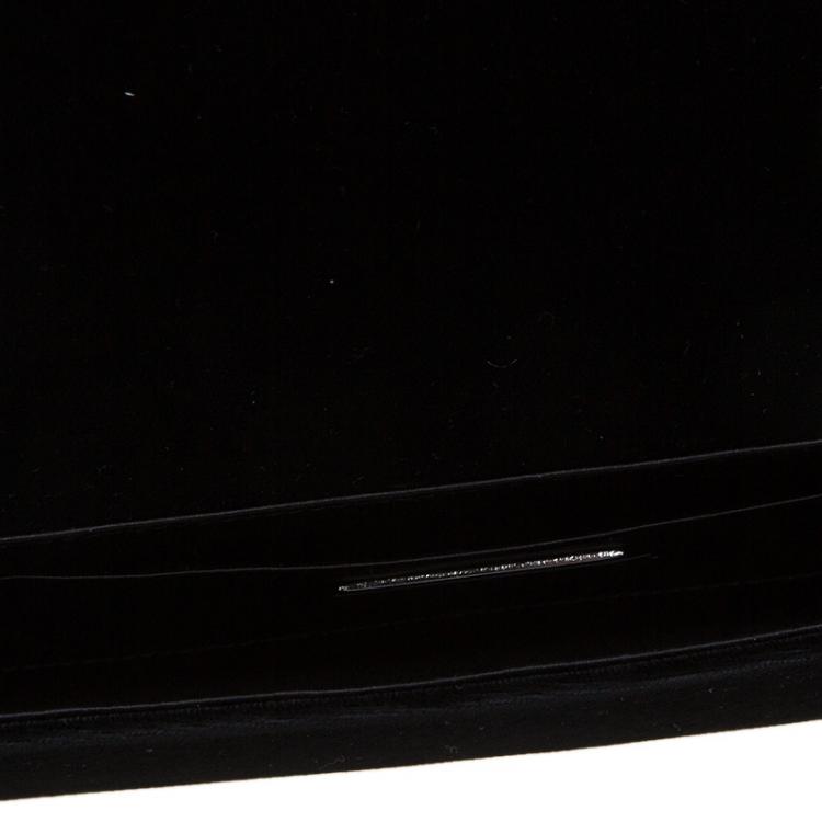 Pre Owned Giorgio Armani Black Velvet/Satin Bow Clutch