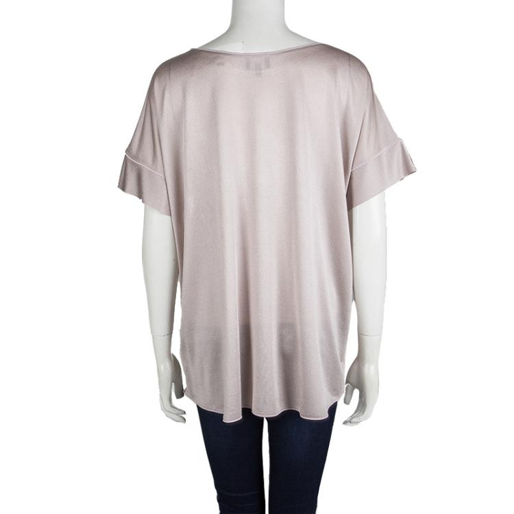 Pre Owned Giorgio Armani Blush Pink Oversized Short Sleeve Top M