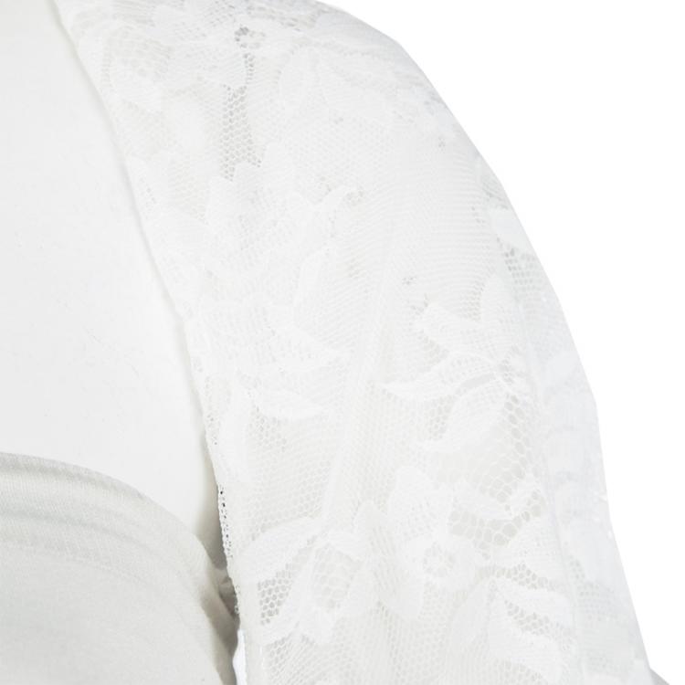 Pre Owned Giorgio Armani White Floral Lace Bolero Shrug M