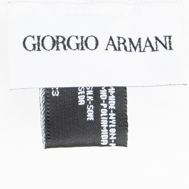 Pre Owned Giorgio Armani White Floral Lace Bolero Shrug M