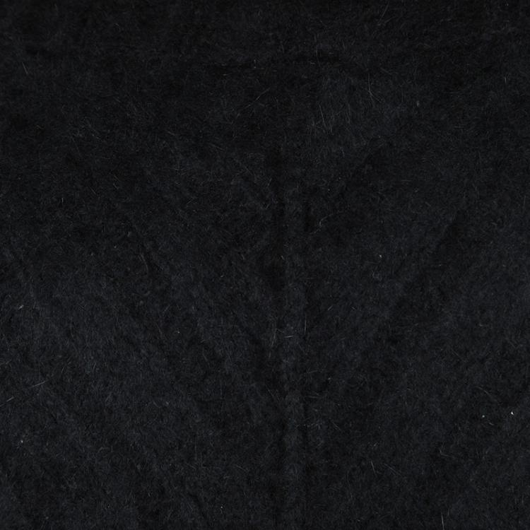 Pre Owned Giorgio Armani Black Angora Hair Turtle Neck Cropped Fuzzy Sweater S