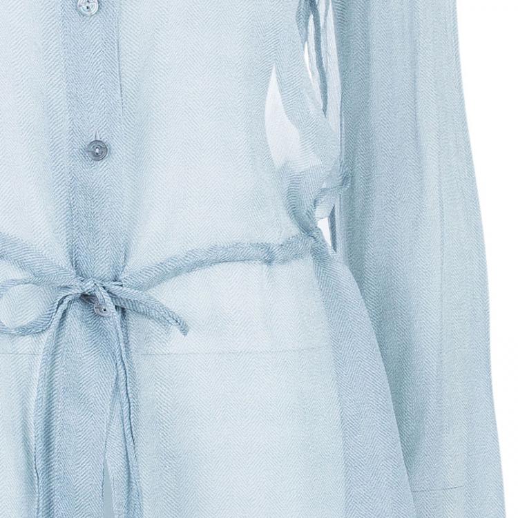 Pre Owned Giorgio Armani Button Down Drawstring Shirt L