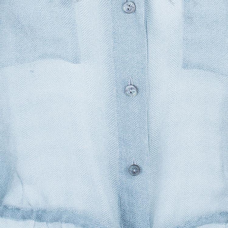Pre Owned Giorgio Armani Button Down Drawstring Shirt L