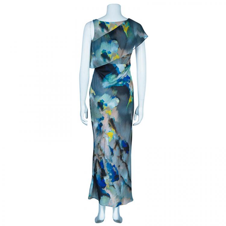 Pre Owned Giorgio Armani Multicolor Silk Maxi Dress S