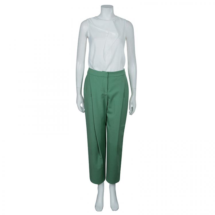 Pre Owned Giorgio Armani Green Tapered Trouser S