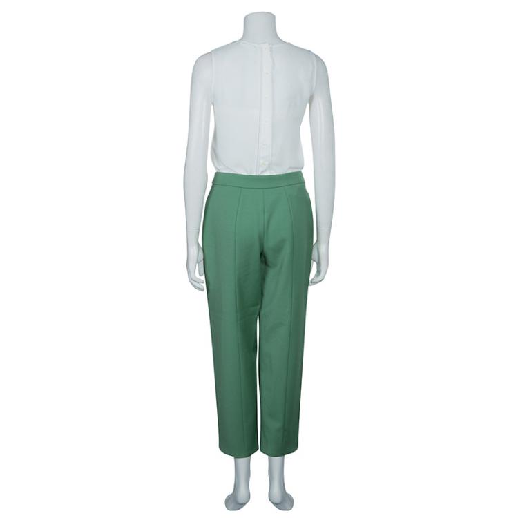 Pre Owned Giorgio Armani Green Tapered Trouser S