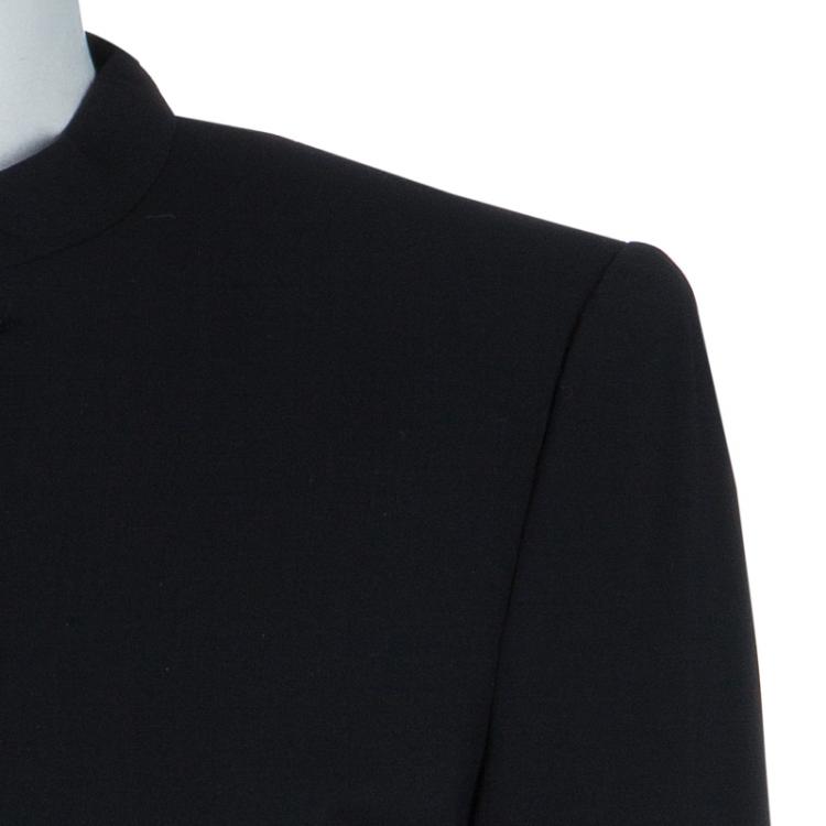 Pre Owned Giorgio Armani Black Mandarin Jacket M