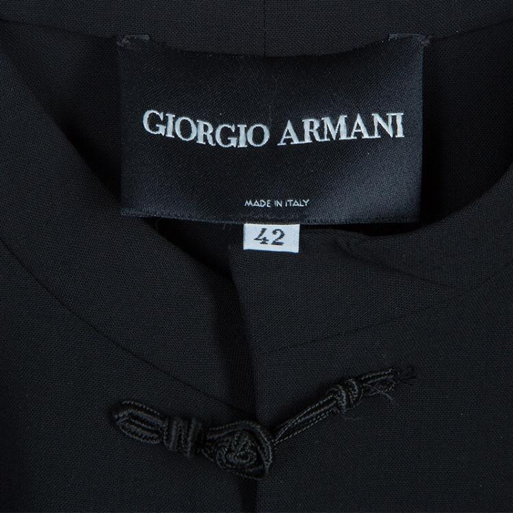 Pre Owned Giorgio Armani Black Mandarin Jacket M