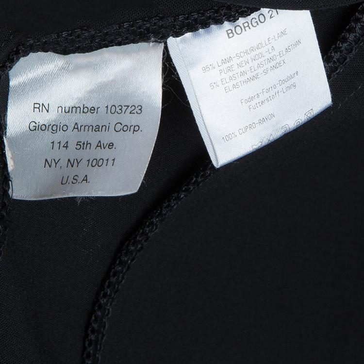 Pre Owned Giorgio Armani Black Mandarin Jacket M