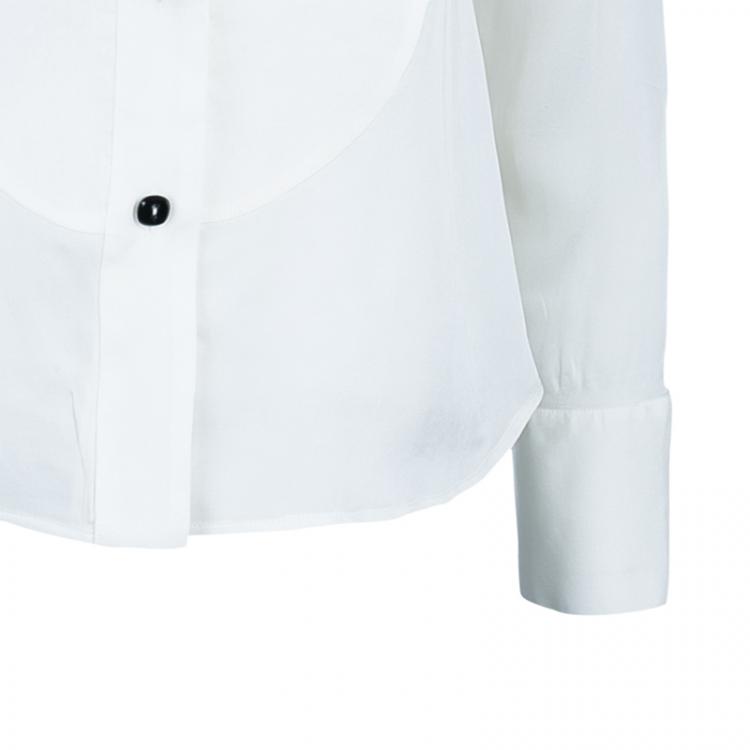 Pre Owned Giorgio Armani White Silk Shirt M