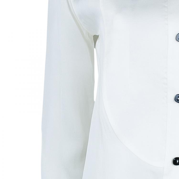 Pre Owned Giorgio Armani White Silk Shirt M