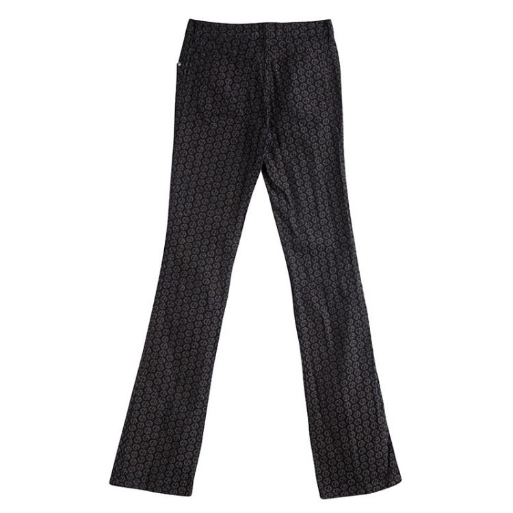 Pre Owned Giorgio Armani Black Wide Legged Textured  Jeans S 