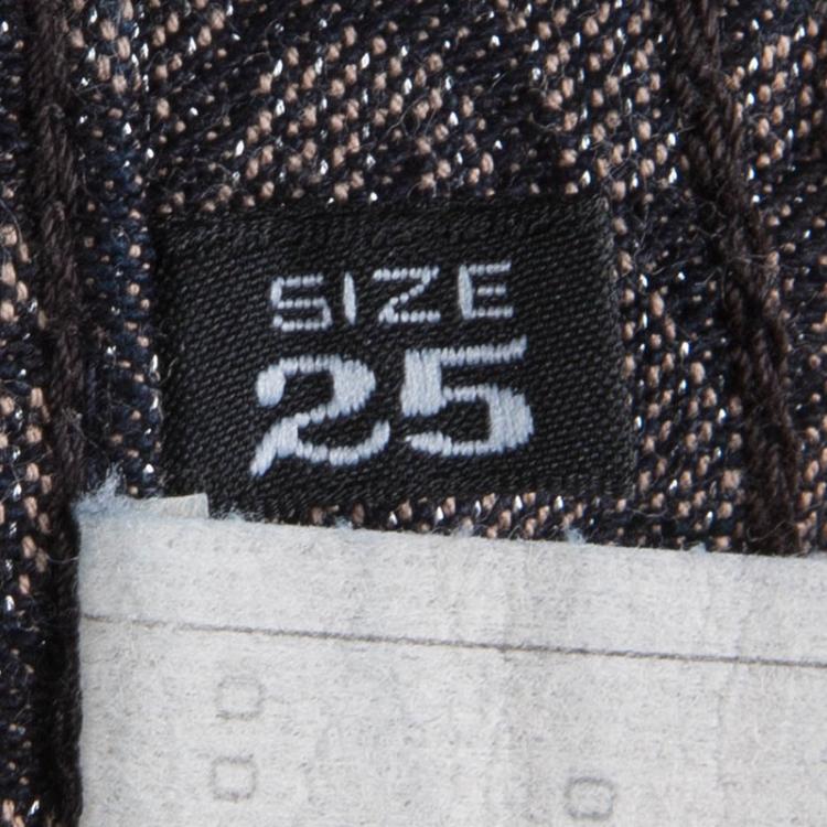 Pre Owned Giorgio Armani Black Wide Legged Textured  Jeans S 