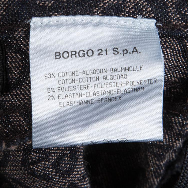 Pre Owned Giorgio Armani Black Wide Legged Textured  Jeans S 