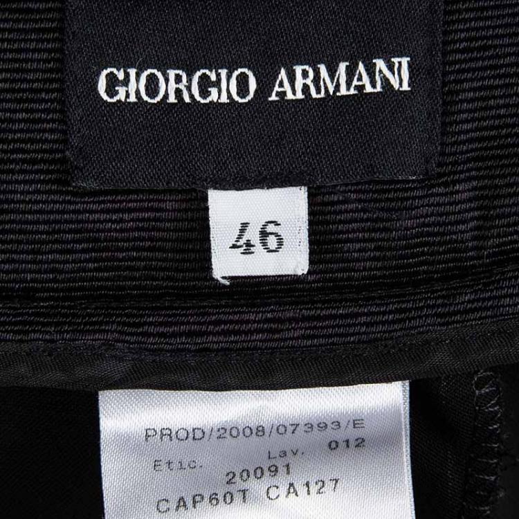 Pre Owned Giorgio Armani Black High Waist Wide Leg Trousers L