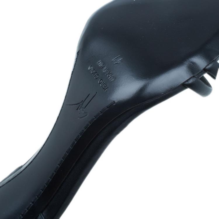 Pre Owned Giuseppe Zanotti Black Leather Ankle Strap Sandals Size 41