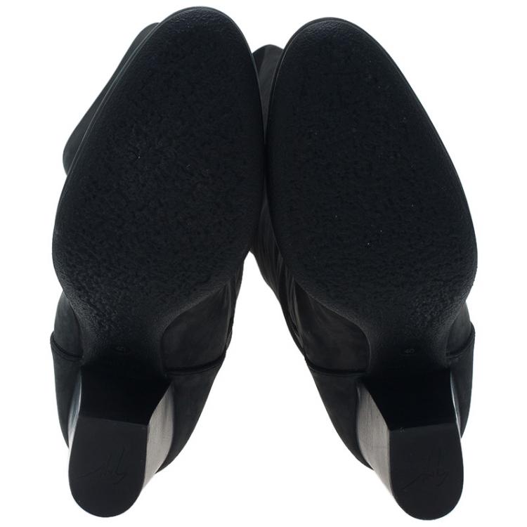 Pre Owned Giuseppe Zanotti Black Leather Tall Boots Size 40