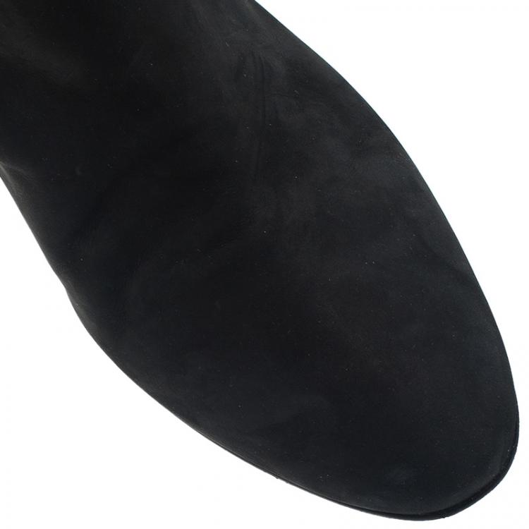 Pre Owned Giuseppe Zanotti Black Leather Tall Boots Size 40