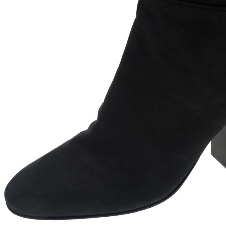 Pre Owned Giuseppe Zanotti Black Leather Tall Boots Size 40