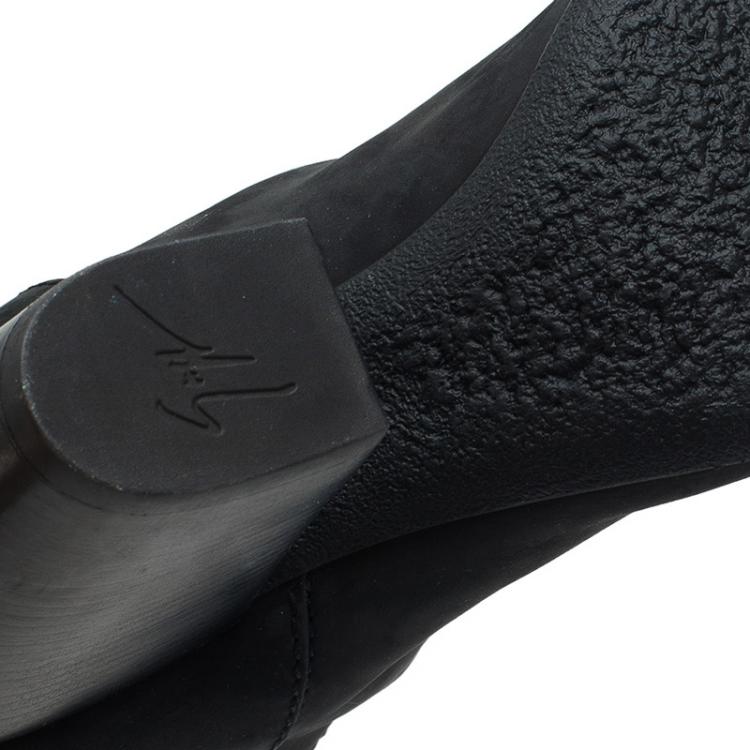 Pre Owned Giuseppe Zanotti Black Leather Tall Boots Size 40