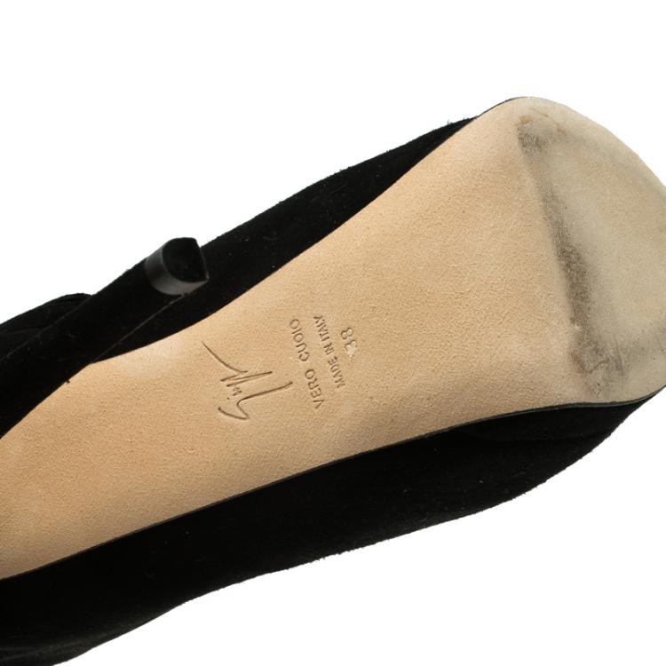 مملوكة مسبقًا Giuseppe Zanotti Black Suede Platform Knee Boots Size 38
