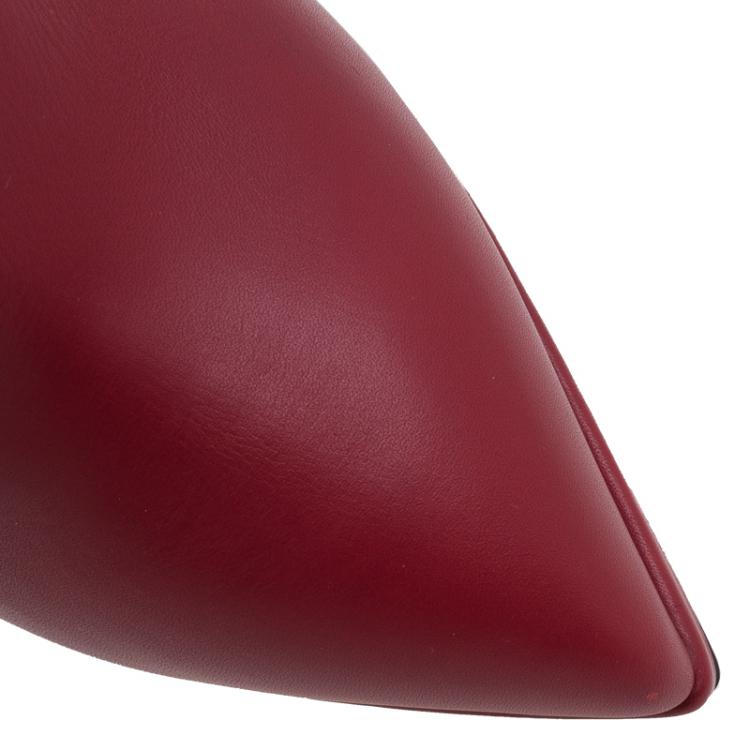 Pre Owned Giuseppe Zanotti Red Leather Pyramid Stud Platform Ankle Boots Size 39