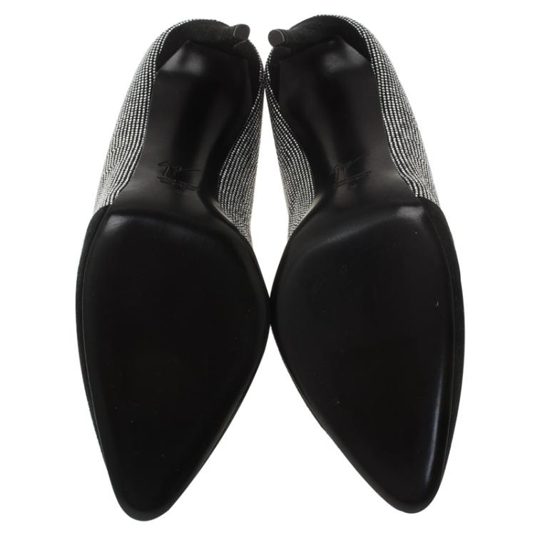 Pre Owned Giuseppe Zanotti Black Studded Suede Pointed Pumps Size 41