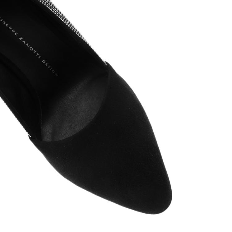 Pre Owned Giuseppe Zanotti Black Studded Suede Pointed Pumps Size 41