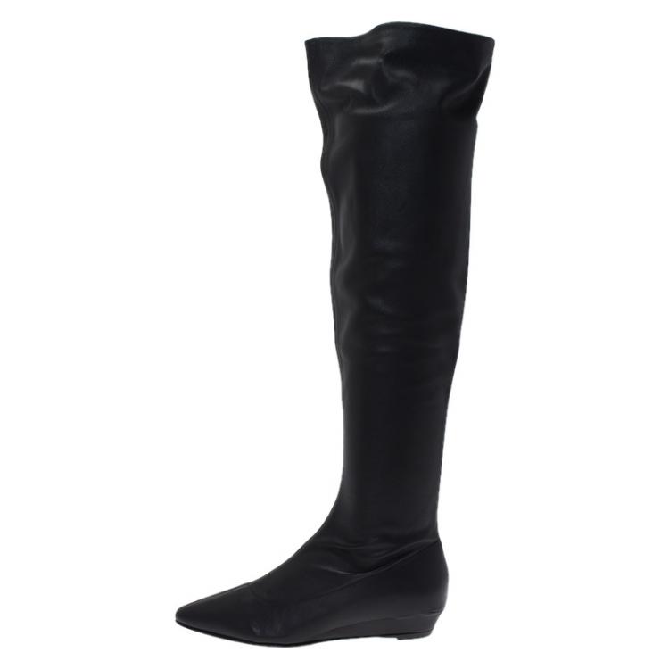 Giuseppe Zanotti Leather Pointed Wedge Over the Knee Boots Size 38 Zanotti | TLC