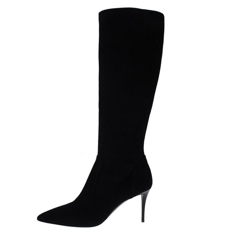 Pre Owned Giuseppe Zanotti Black Suede Knee Boots Size 39