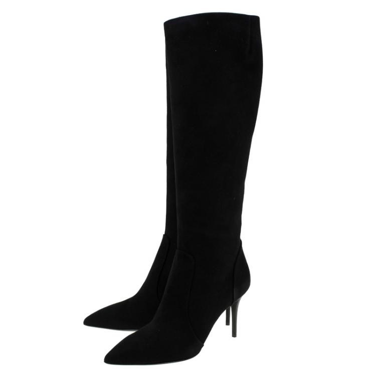 Pre Owned Giuseppe Zanotti Black Suede Knee Boots Size 41