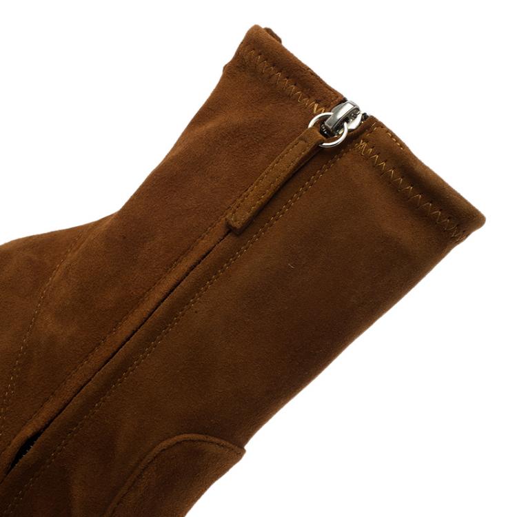 Pre Owned Giuseppe Zanotti Brown Suede Ankle Boots Size 38.5