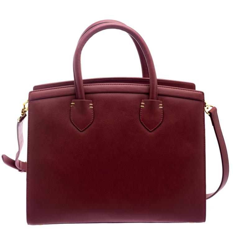 Pre Owned Giuseppe Zanotti Red Leather Angelina Top Handle Bag