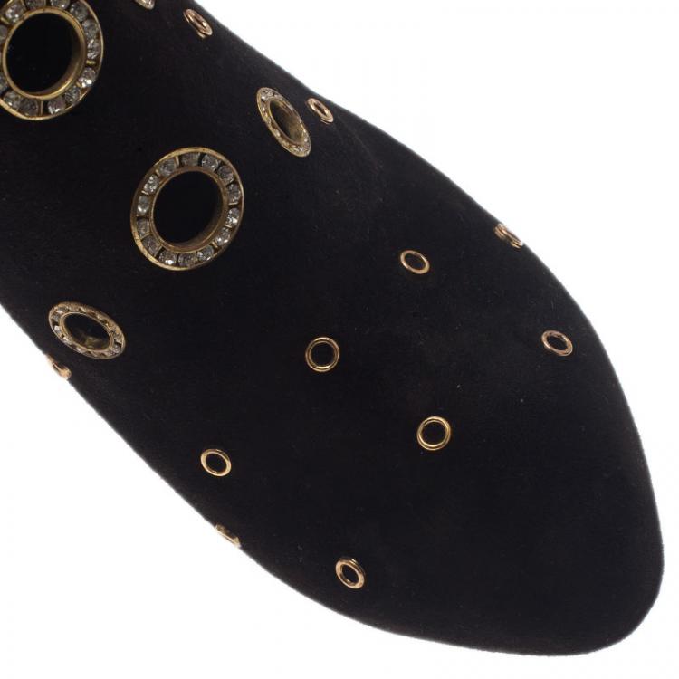 Pre Owned Giuseppe Zanotti Black Suede Booties Size 42