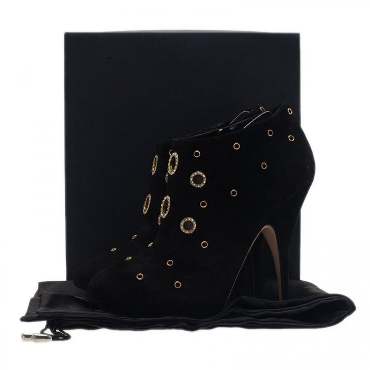 Pre Owned Giuseppe Zanotti Black Suede Booties Size 42