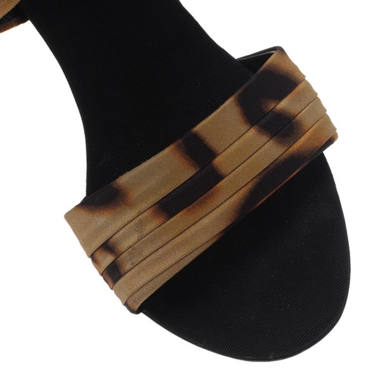 giuseppe zanotti leopard bow slide sandals