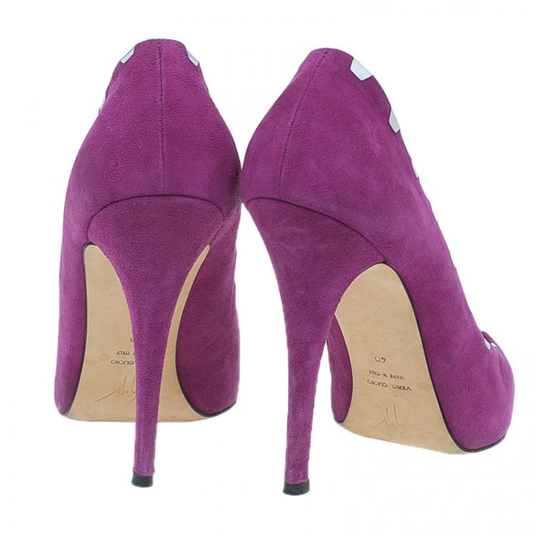 Pre Owned Giuseppe Zanotti Pink Suede Peep Toe Pumps Size 40