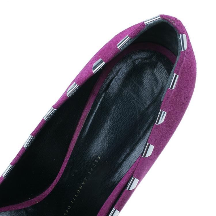 Pre Owned Giuseppe Zanotti Pink Suede Peep Toe Pumps Size 40
