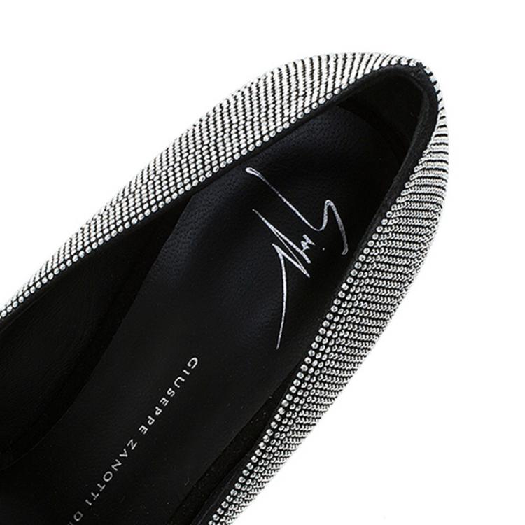 Pre Owned Giuseppe Zanotti Black Suede Studded Pointed Pumps Size 38