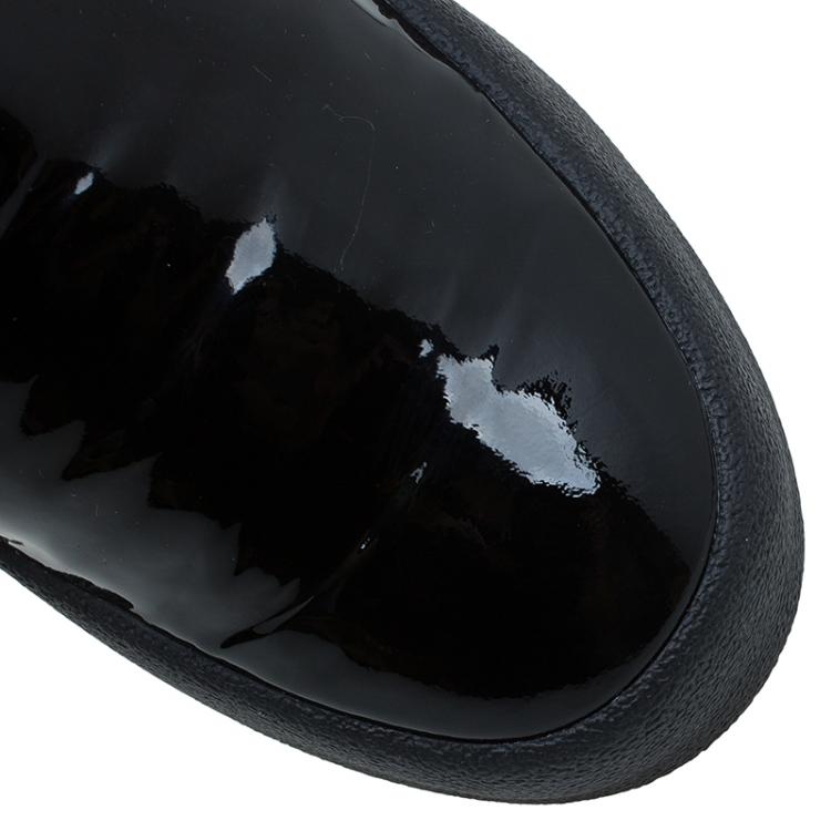 مملوكة مسبقًا Giuseppe Zanotti Black Patent Eve Slip On Size 37.5