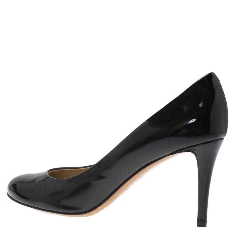 Pre Owned Giuseppe Zanotti Black Patent Round Toe Pumps Size 40