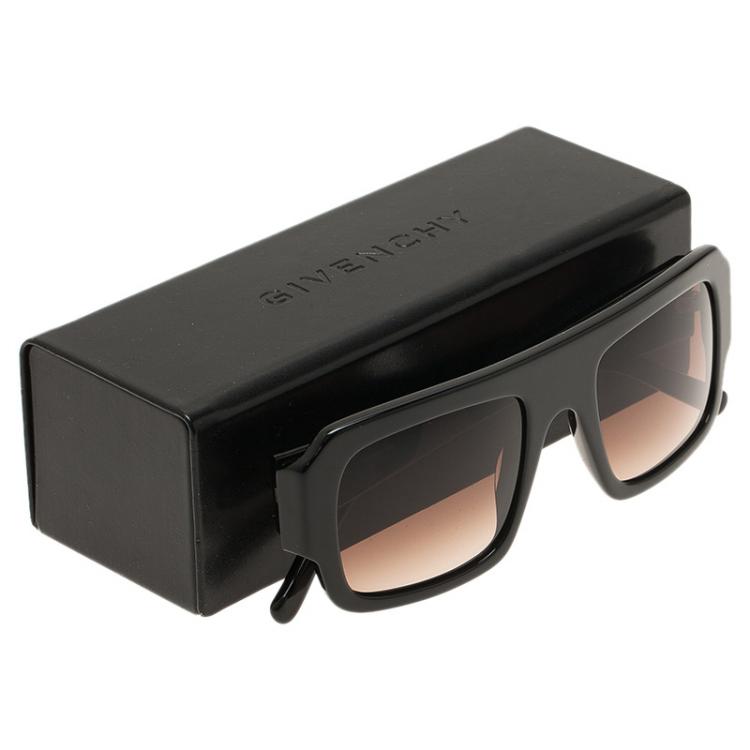 Pre Owned Givenchy Brown SGV686 Rectangle Sunglasses