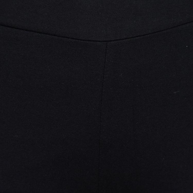 Pre Owned Givenchy Black Cotton Jersey Zip Detail Leggings M