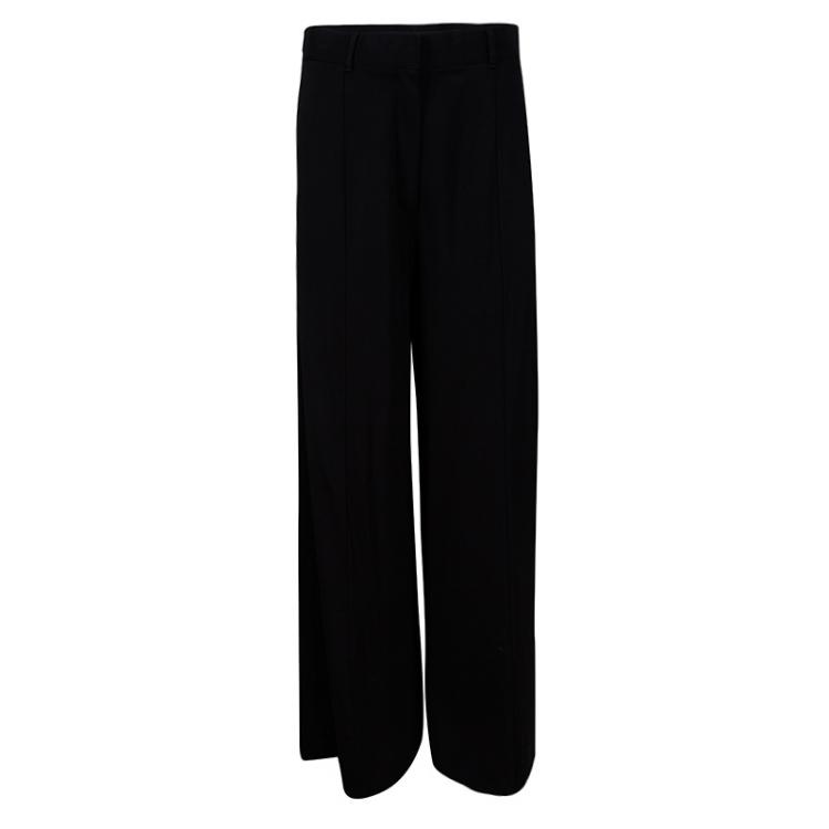 Pre Owned Givenchy Black High Waist Wide Leg Trousers M